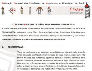 FNA apoia concurso de ideias para reforma urbana da Fenea