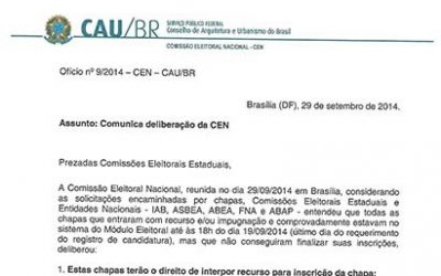 Prazo para recurso das eleições do CAU foi prorrogado até a meia noite de hoje