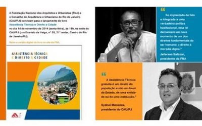 FNA e CAU/RJ lançam sexta-feira livro sobre assistência técnica