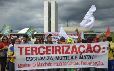 Ato contra a terceirização mobiliza o país