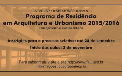 Inscrições para residência em arquitetura da USP encerram-se dia 28