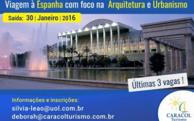 Últimas vagas para viagem de estudos Arquitetura e Urbanismo na Espanha da Ufrgs