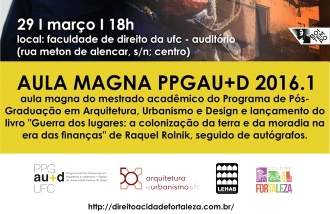 Raquel Rolnik ministra aula magna em Fortaleza