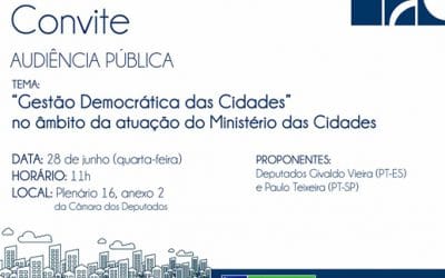 Câmara discute gestão democrática das cidades