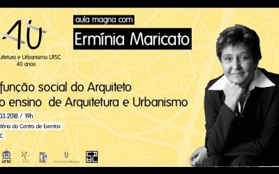 Ermínia Maricato participa de eventos em Florianópolis nesta segunda e terça-feira