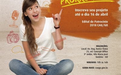 Edital de patrocínio do CAU/GO no valor de R$ 70 mil recebe inscrições até 16/4