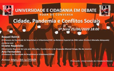 Roda de conversa online debate conflitos sociais e pandemia