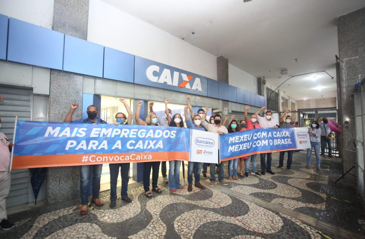 Protestos e mobilizações marcam os 160 anos da Caixa