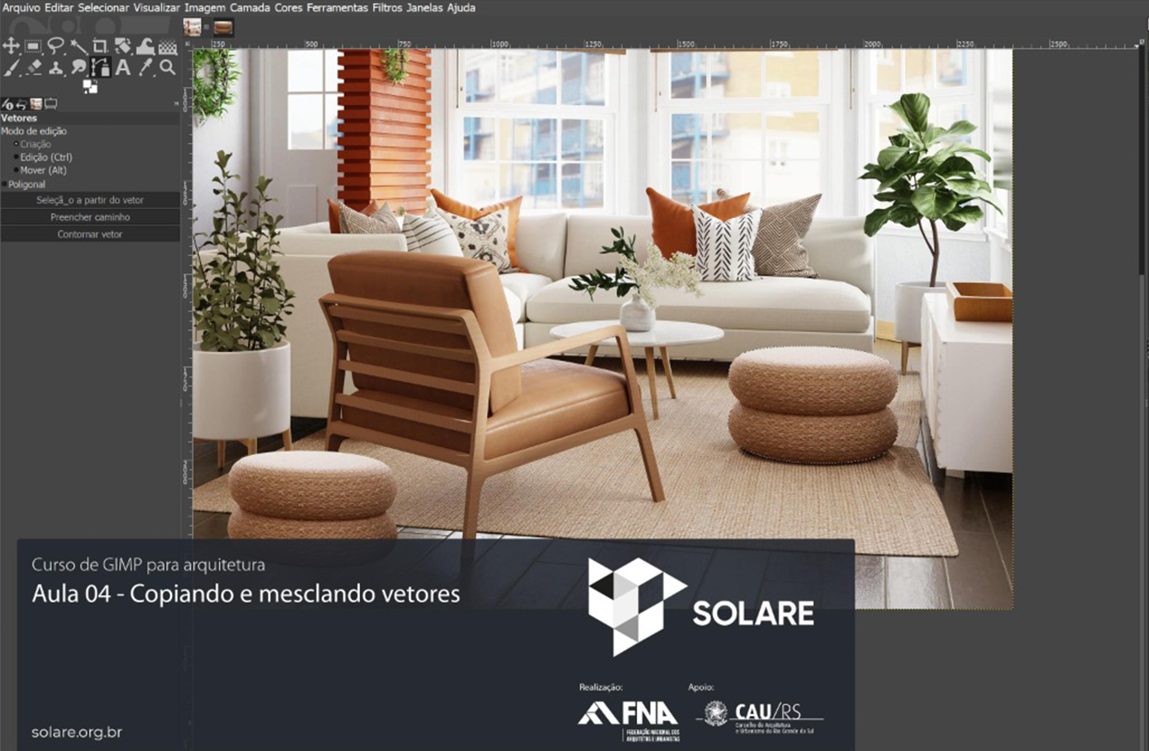 Solare lança primeiro curso sobre GIMP para Arquitetura