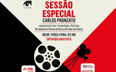 Saladearte recebe lançamento de livro e sessão de cinema com o diretor Carlos Pronzato